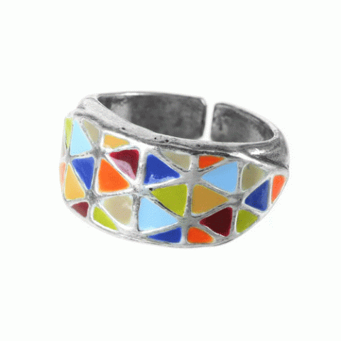 Кольцо из аквамарина, коралла, нефрита и Сваровски SELENA 19--60910