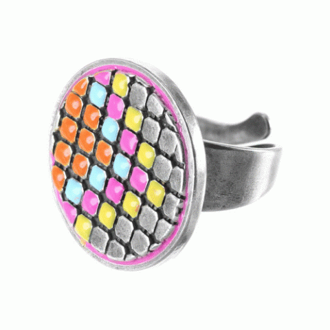 Кольцо из говлита, содалита и ракушки TITA LOCA 19--60932