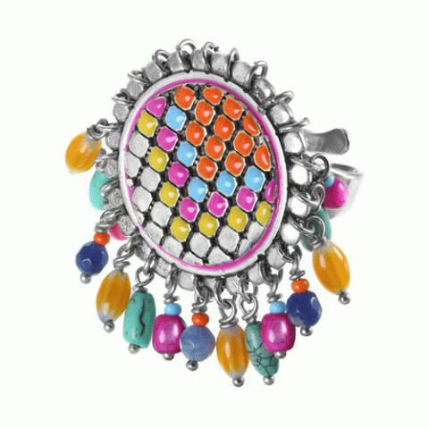 Кольцо из говлита, содалита и ракушки TITA LOCA 19--60933