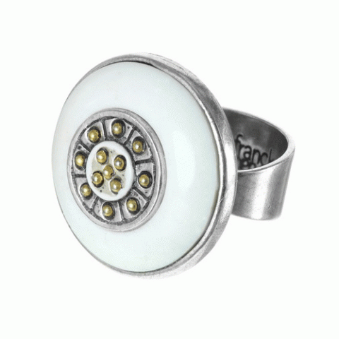Кольцо из кальцита, коралла и говлита BERENICE 19--60970