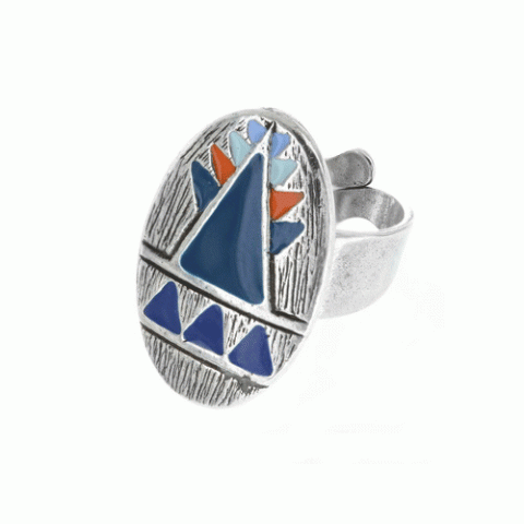 Кольцо из амазонита, авантюрина, лазурита и халцедона MEIKA 19--61081
