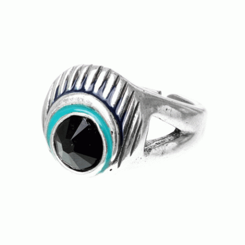Кольцо из амазонита, жемчуга, гематита и кристаллов Swarovski ISALINE 19--61100
