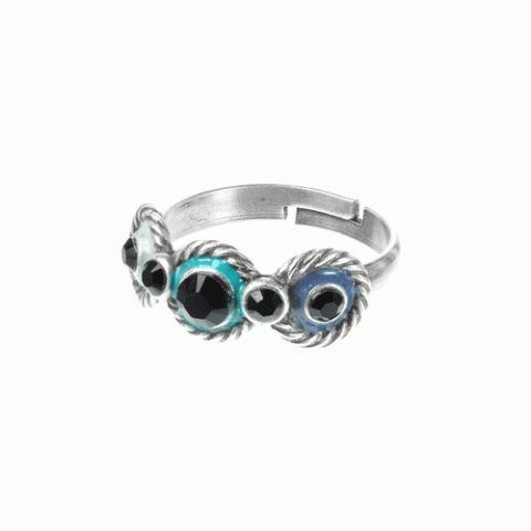 Кольцо из амазонита, жемчуга, гематита и кристаллов Swarovski ISALINE 19--61105