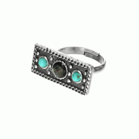 Кольцо из авантюрина, перламутра, коралла и говлита BETSY 19--61121