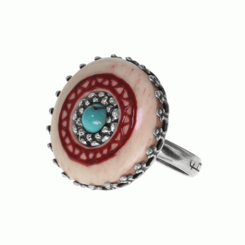 Кольцо из амазонита, глины, коралла, жемчуга, яшмы и бирюзы LOUVE 19-61263