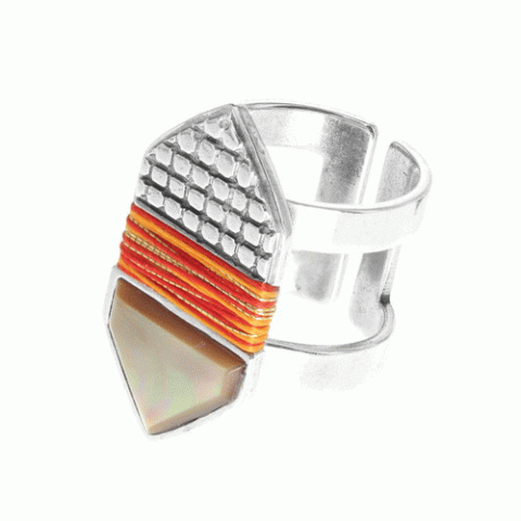 Кольцо из агата, коралла, перламутра и ляписа лазури ORLANE 19-61311