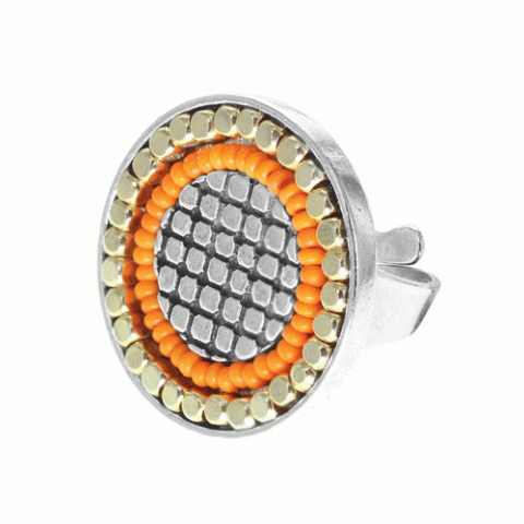 Кольцо из агата, коралла, перламутра и ляписа лазури ORLANE 19-61312