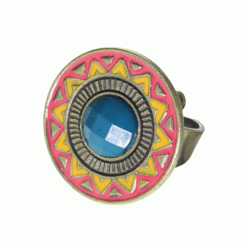 Кольцо из янтаря, коралла, яшмы, кианита и Swarovski JASMINE 19-61321