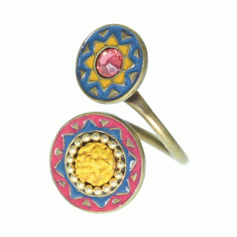 Кольцо из янтаря, коралла, яшмы, кианита и Swarovski JASMINE 19-61324