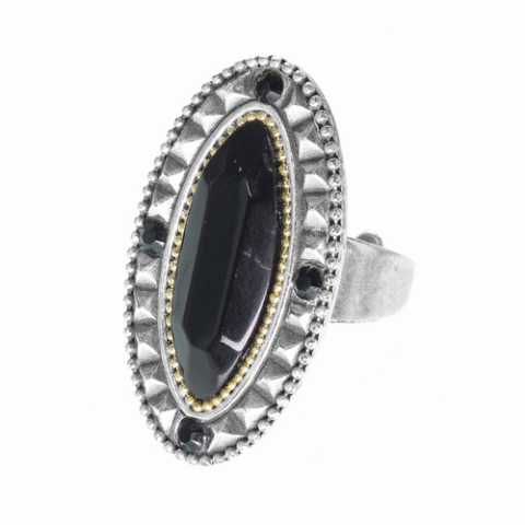 Кольцо из рога, хрусталя и Swarovski EMILIE 19-61342