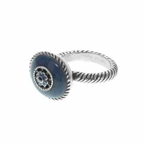 Кольцо из лавы, хрустальных бусин, семян Тагуа и Swarovski AMY 19-61353