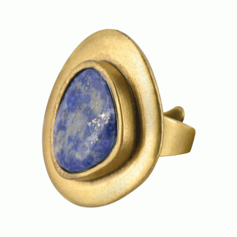 Кольцо из коралла, янтаря и ляписа ELDORADO lapis ring 