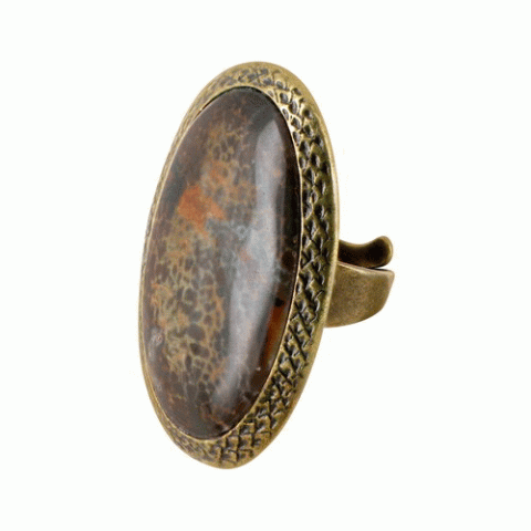 Кольцо из агата и цитрина TAMARINE big oval ring 