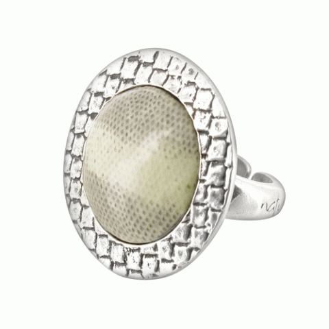 Кольцо из змеиной кожи Manasa gray ring 