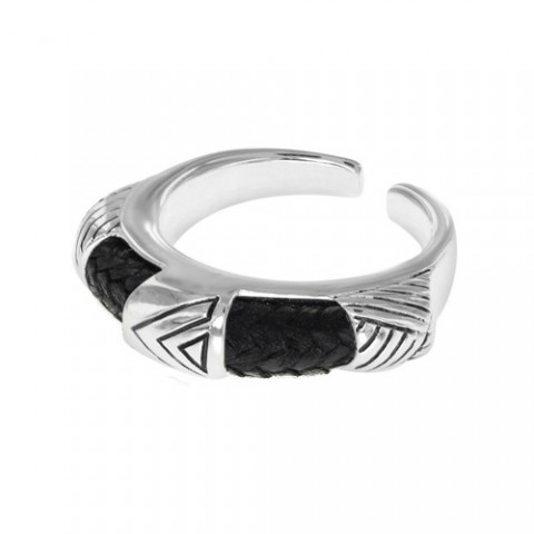 Кольцо TAARNA thin ring metal center / black 19-28523B