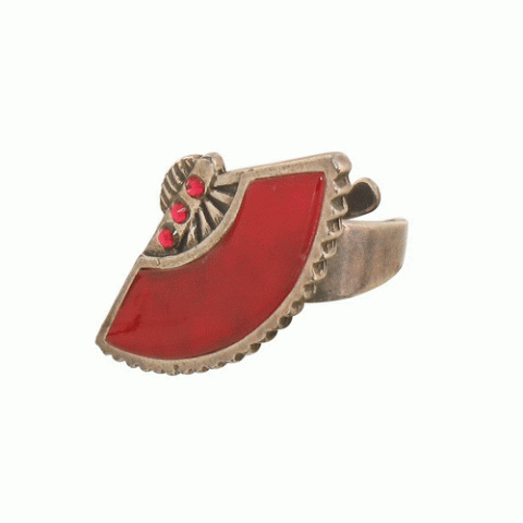 Кольцо из коралла, перламутра и кварца SENORITA "fan" ring