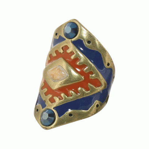 Кольцо из содалита и красного авантюрина BELIZE "tile" ring
