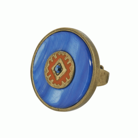 Кольцо из содалита и красного авантюрина BELIZE round ring