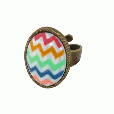 Кольцо из агата, перламутра и родонита VIBRATION little oval ring