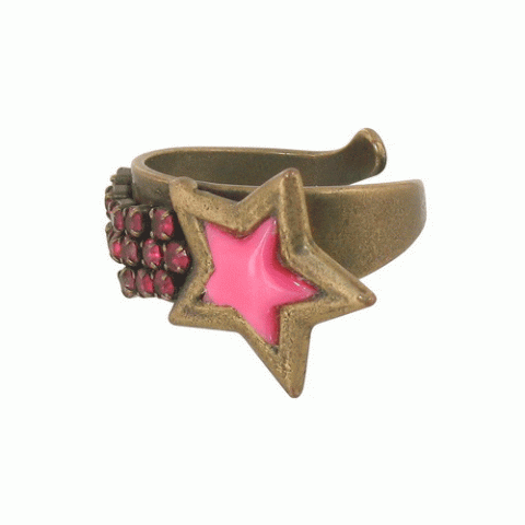Кольцо из родонита и розового перламутра CHARLIE star ring