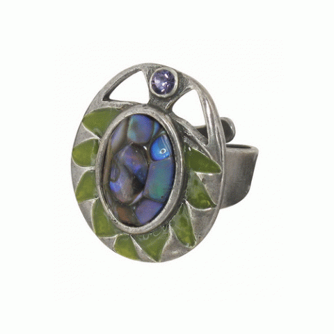 Кольцо из нефрита и аметиста ALINOE oval ring