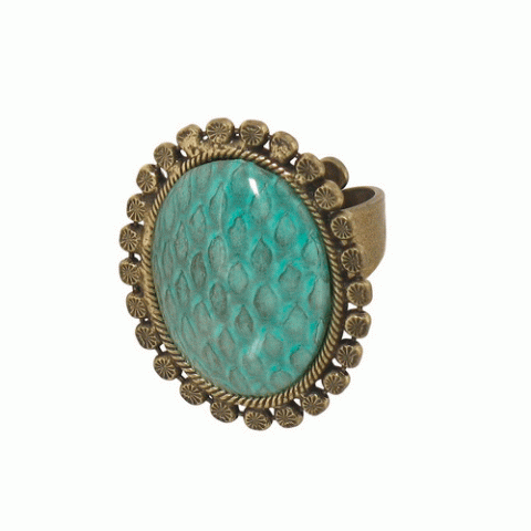 Кольцо из аметиста, цитрина и нефрита SAUVAGE blue oval ring