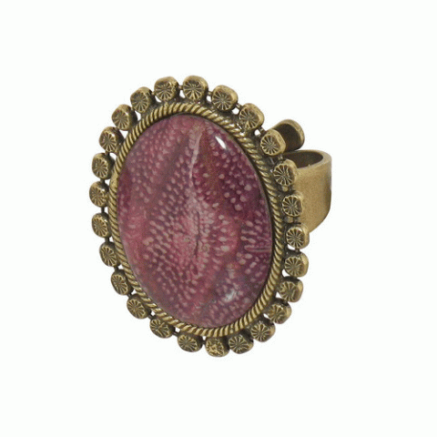 Кольцо из аметиста, цитрина и нефрита SAUVAGE violet oval ring