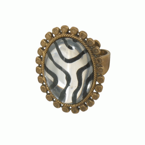 Кольцо из аметиста, цитрина и нефрита SAUVAGE zebra oval ring