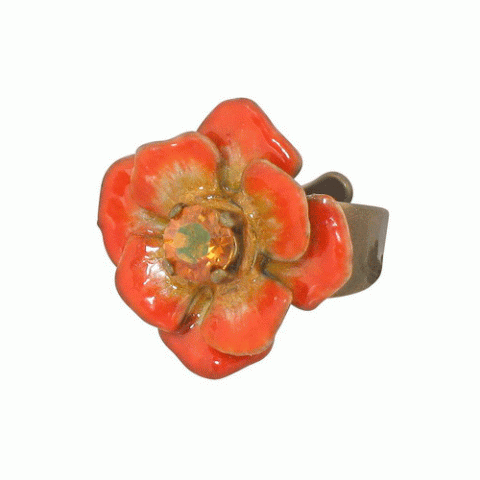 Кольцо из розового перламутра и авантюрина CAPUCINE small flower ring