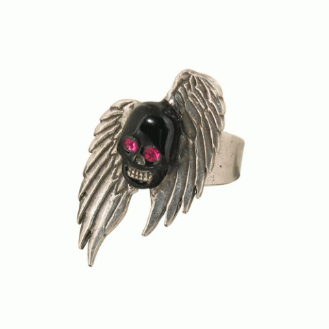 Кольцо из оникса и астрофилита GLAM ROCK wings ring