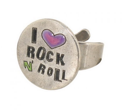 Кольцо из оникса и астрофилита GLAM ROCK "I love rock n' roll" ring