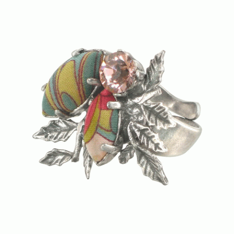 Кольцо из перламутра и коралла JARDIN ANGLAIS multi leaves ring 