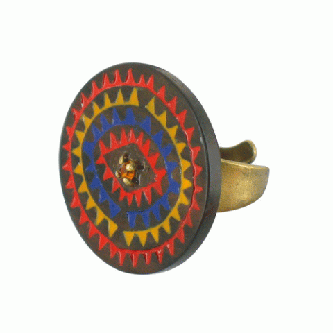 Кольцо из эбенового дерева и кости буйвола SOLEIL DU BURKINA Ebony ring