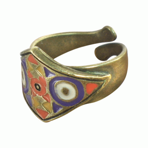 Кольцо из эбенового дерева и кости буйвола SOLEIL DU BURKINA small ring