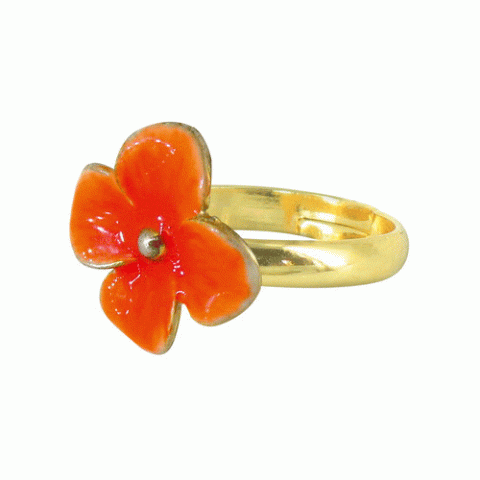 Кольцо из розового перламутра и коралла COLCHIC small flower ring