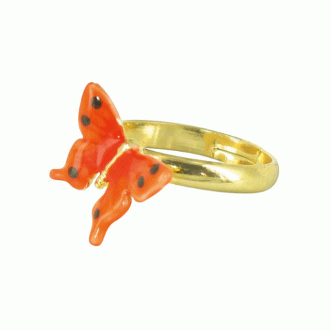 Кольцо из розового перламутра и коралла COLCHIC butterfly ring