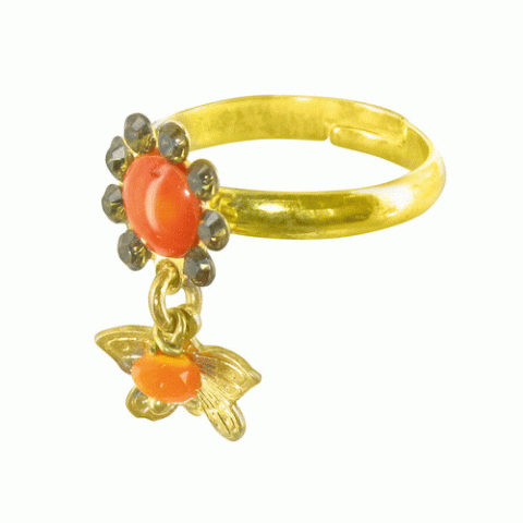 Кольцо из розового перламутра и коралла COLCHIC multi Swaro ring