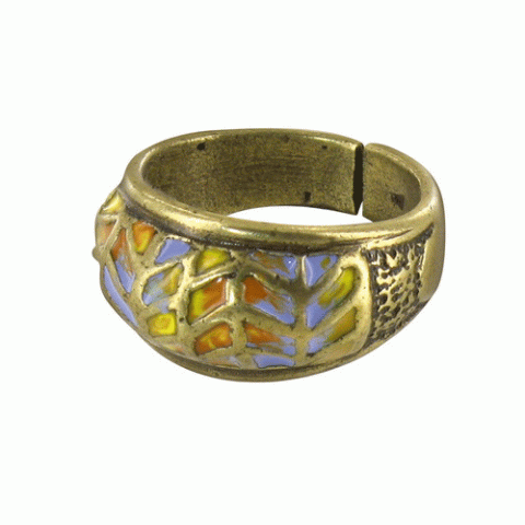 Кольцо из тигрового глаза и джаспера Salonga enameled