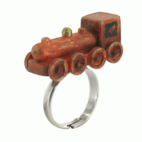 Кольцо из ляписа и аквамарина Joujous locomotive