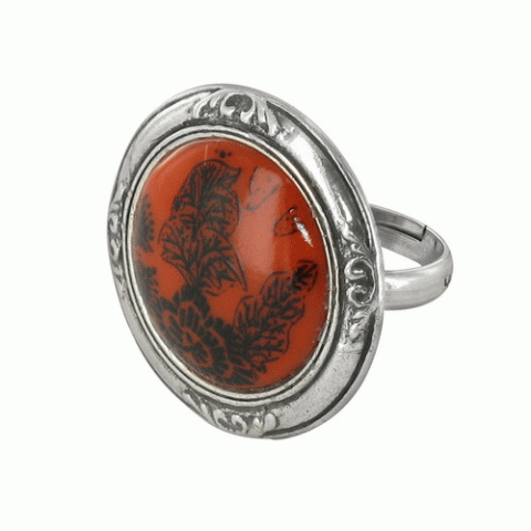Кольцо из смолы Frame round orange 