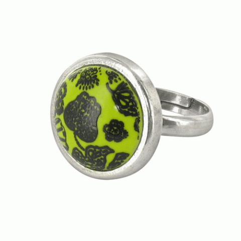 Кольцо из смолы Frame round lemon