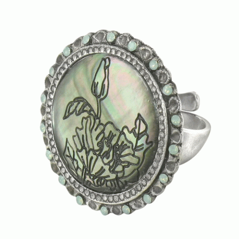 Кольцо из амазонита и авантюрина Botanica round