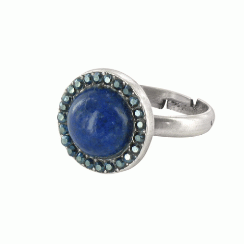 Кольцо из жемчуга и ляписа лазури Firefly lapis 