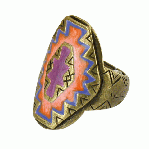 Кольцо из агата и нефрита Exotic Tribe oval ring