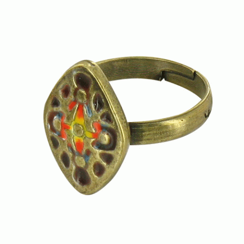 Кольцо из коралла и ляписа Mouneissa diamond