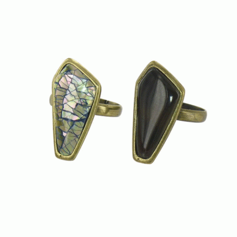 Кольцо из коралла и ляписа Mouneissa 2 rings