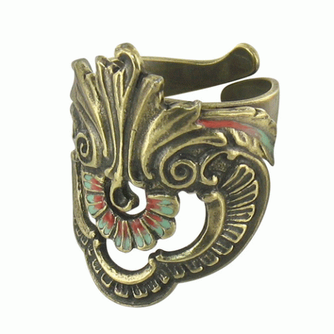 Кольцо из коралла и рога Acanthe ornamental