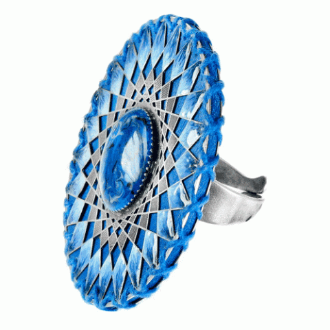 Кольцо из агата, нефрита, содалита и ляписа лазури LILLY BLUE 19--60680