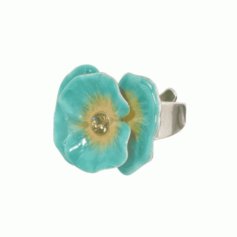 Кольцо из нефрита, жемчуга, коралла и лунного камня FLEUR D'EAU 19--M1352