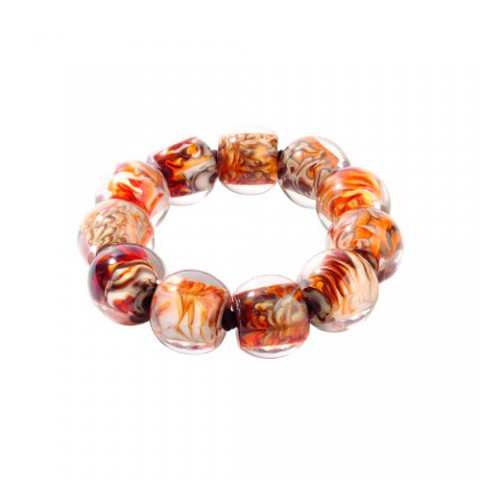 Браслет Zsiska - Colourful Beads orange marble